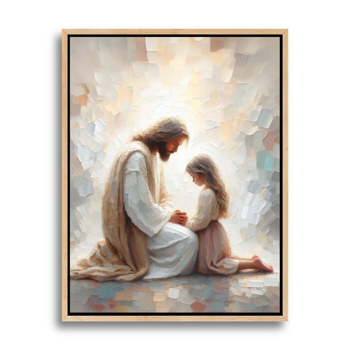 Jesus Praying With Little Girl - Canvas