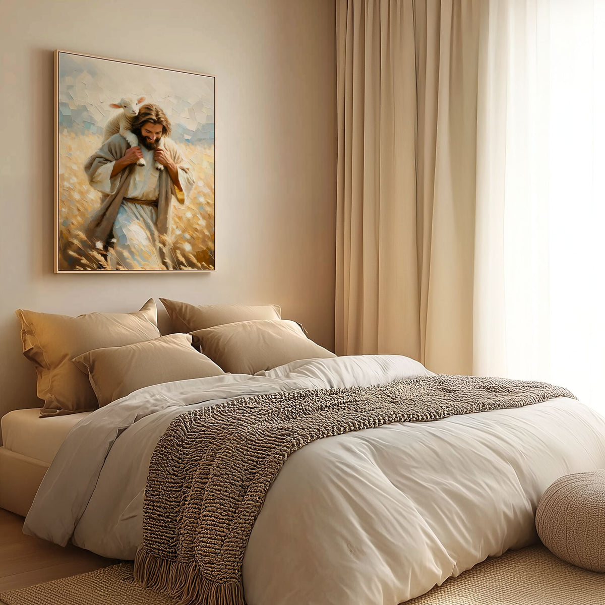 Jesus Carrying Little Lamb Home - Canvas