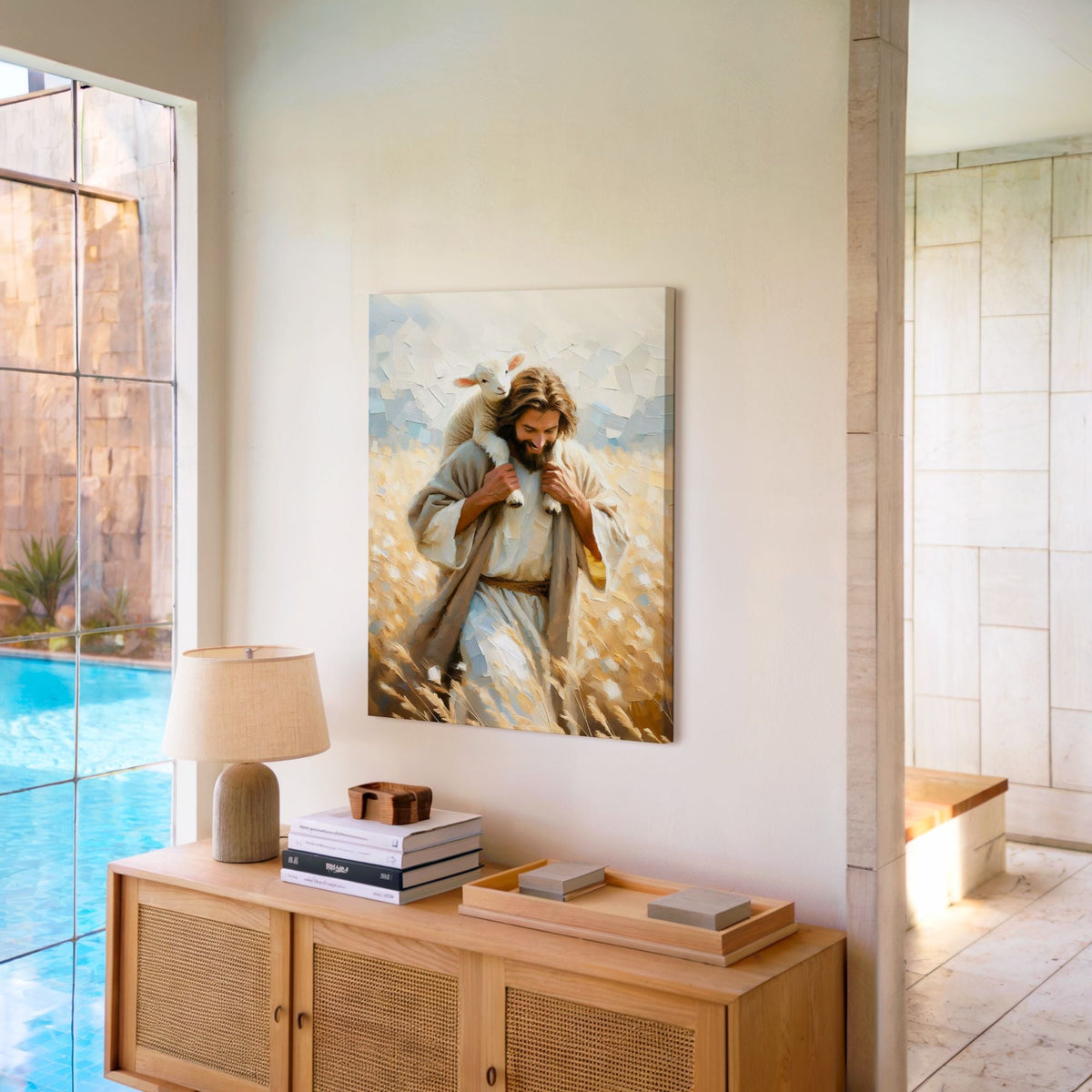 Jesus Carrying Little Lamb Home - Canvas