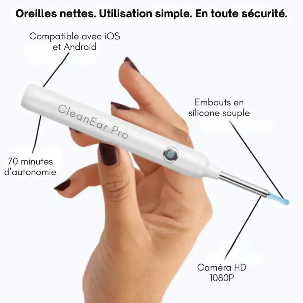 CleanEar Pro™ | Hygiène auriculaire High tech avec vision totale
