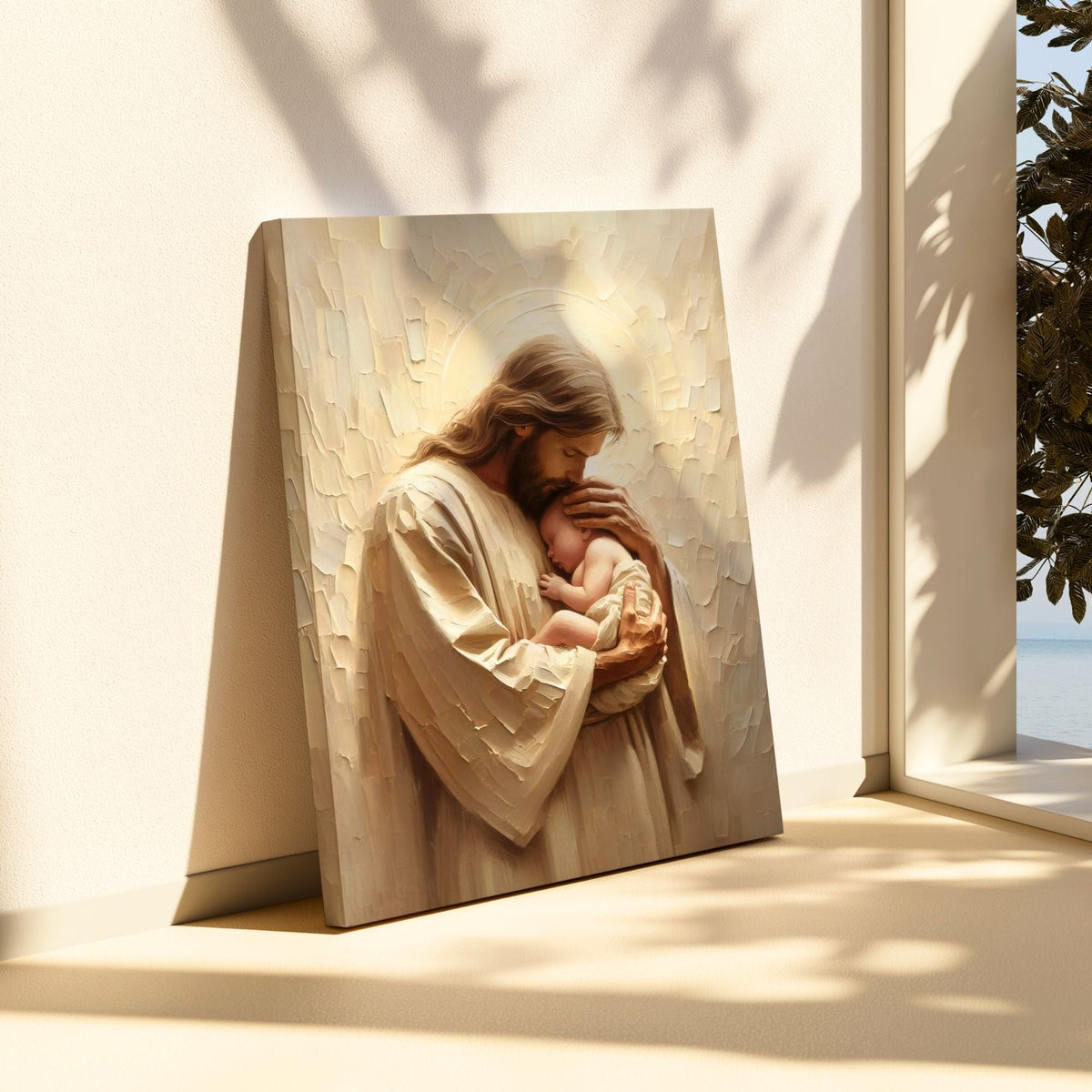 Jesus Holding a Baby - Canvas