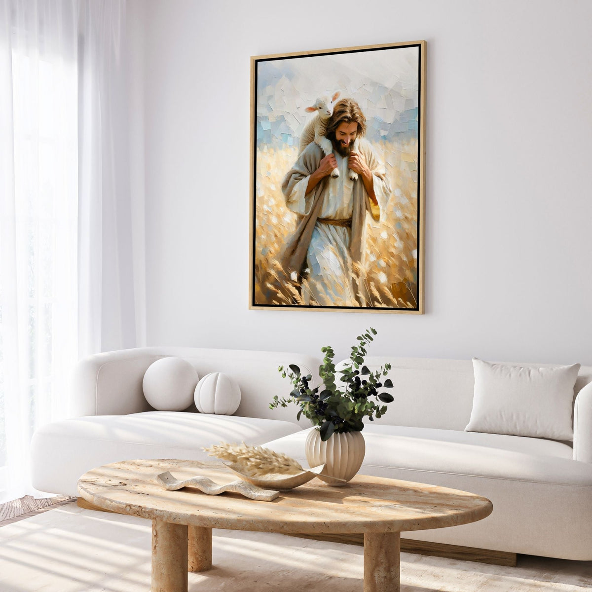 Jesus Carrying Little Lamb Home - Canvas
