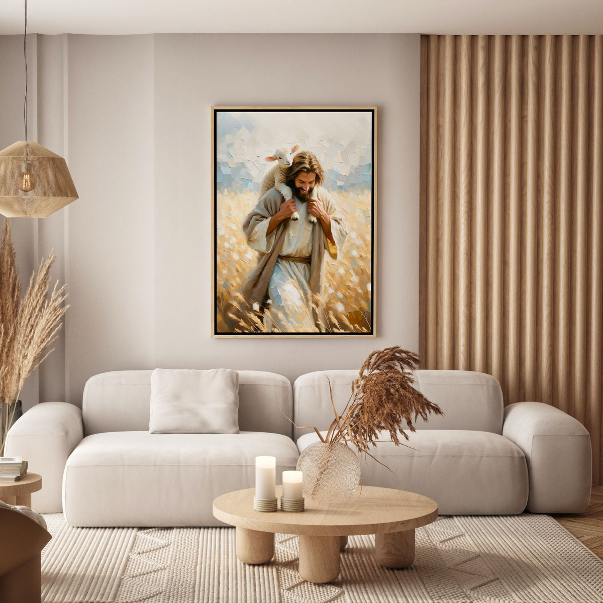 Jesus Carrying Little Lamb Home - Canvas