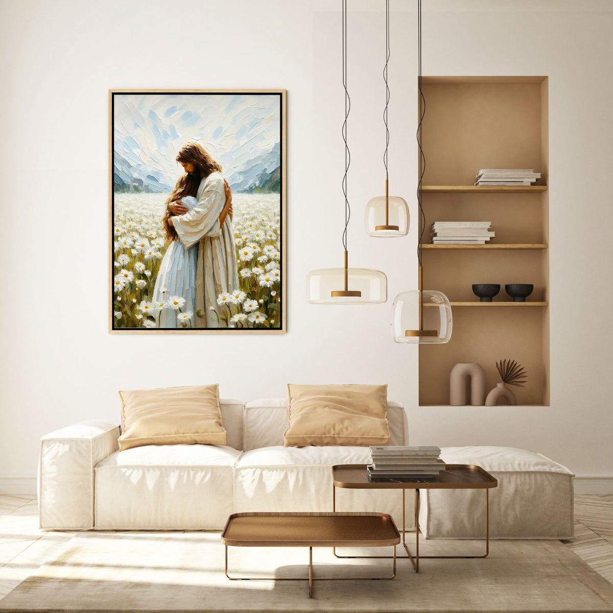 Jesus Hugging a Woman - Canvas