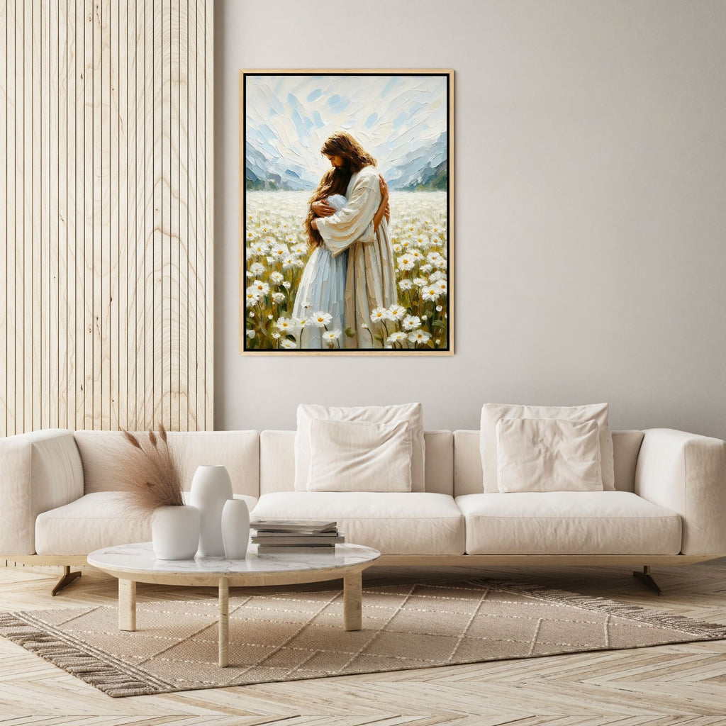 Jesus Hugging a Woman - Canvas