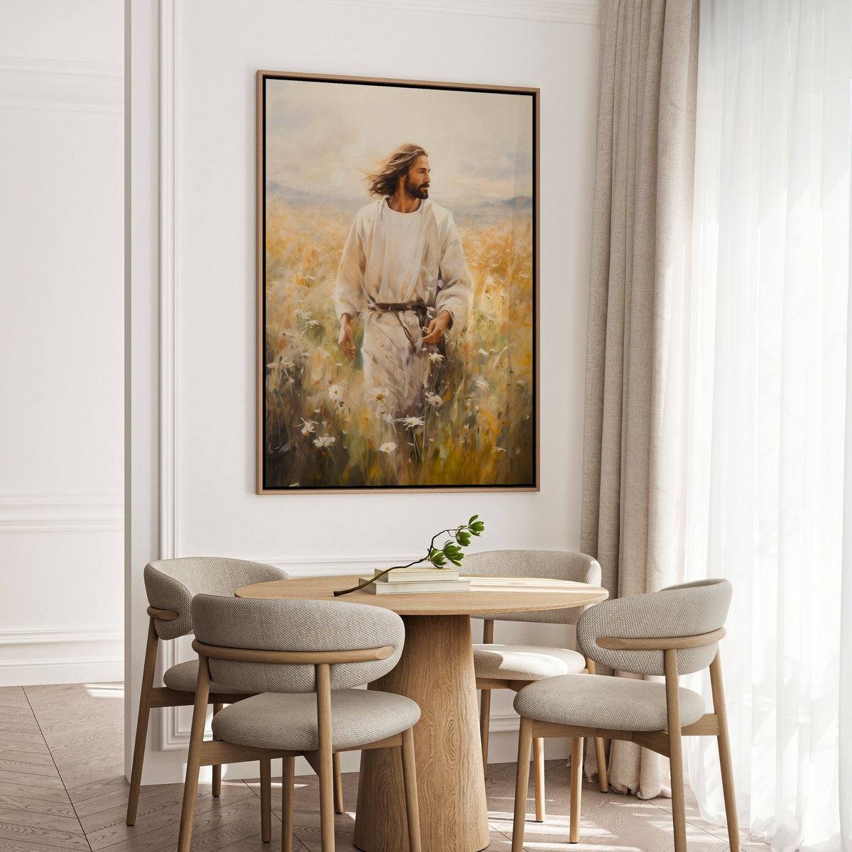 Jesus Walking in a Field - Canvas