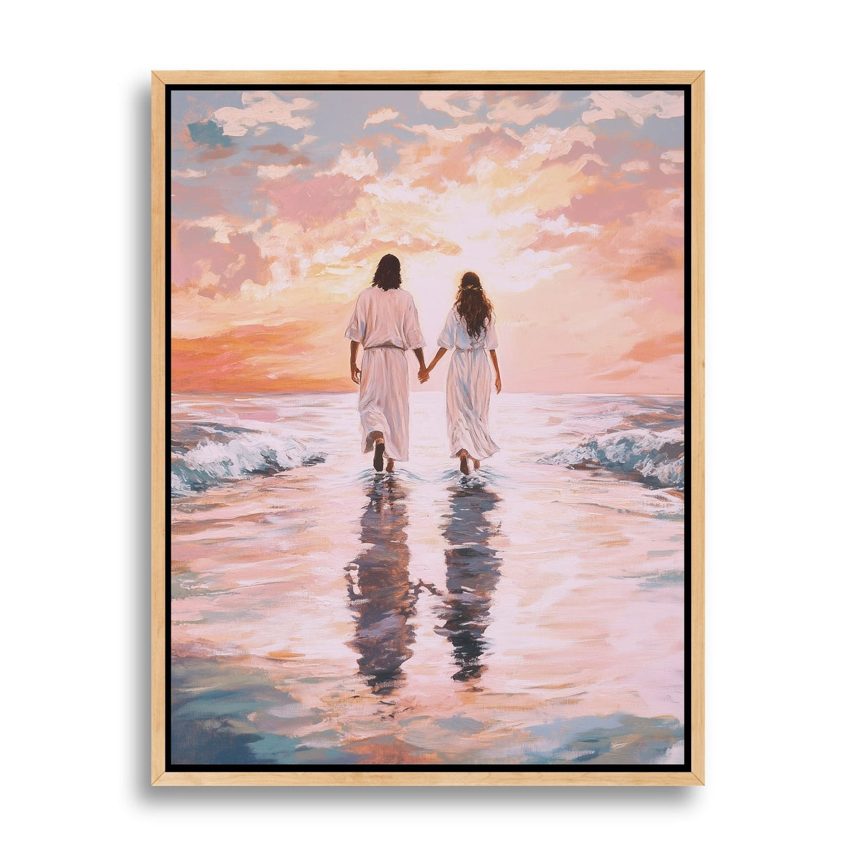Jesus Walking on Water with Woman - Canvas