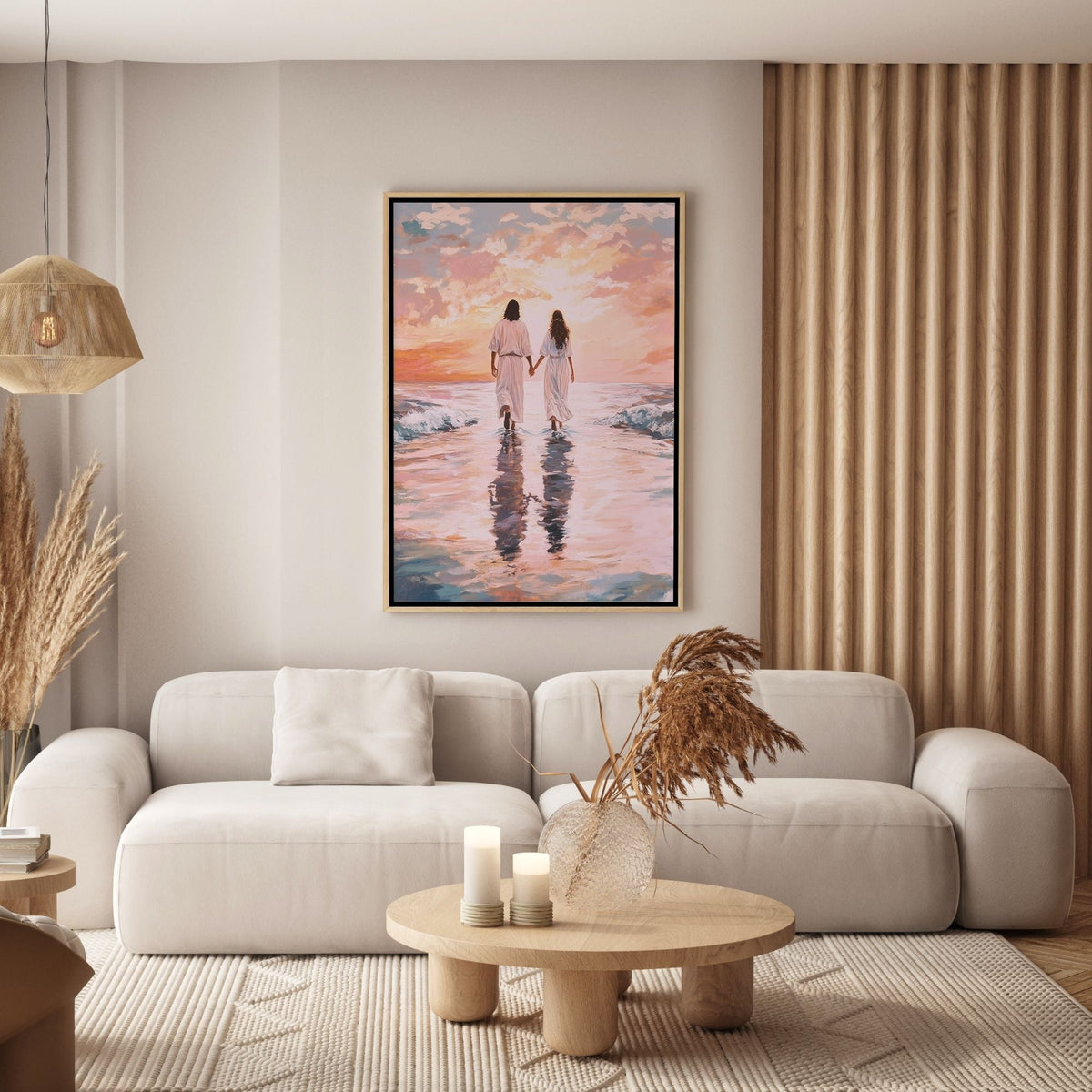 Jesus Walking on Water with Woman - Canvas