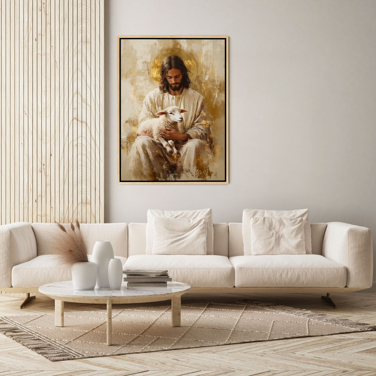 Jesus and the Lamb - Canvas
