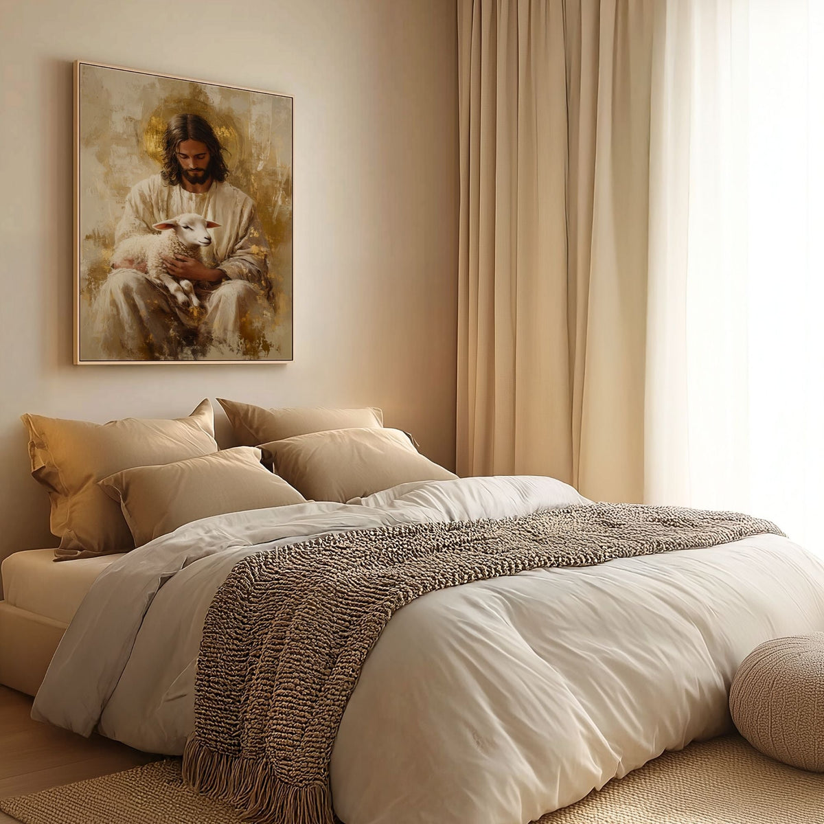 Jesus and the Lamb - Canvas