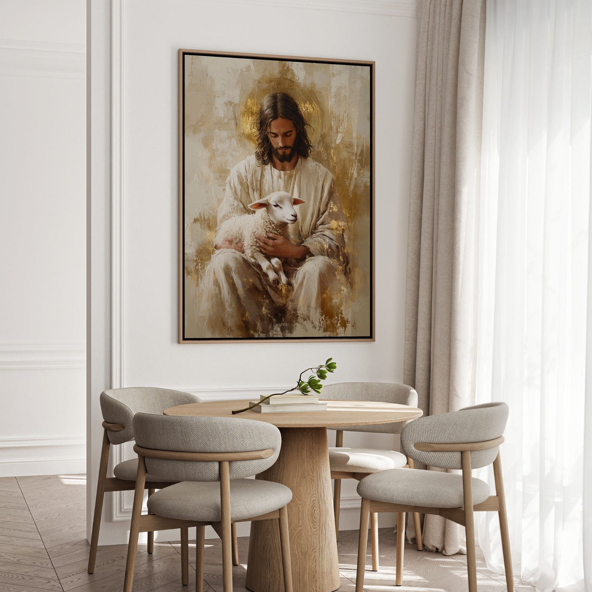 Jesus and the Lamb - Canvas