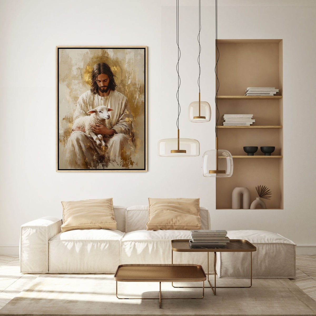 Jesus and the Lamb - Canvas