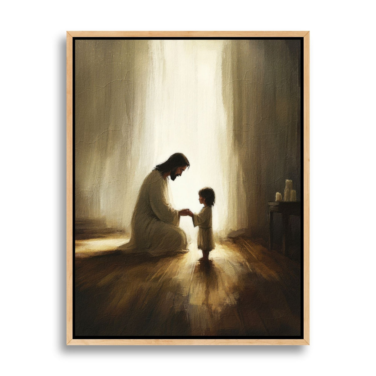 Jesus Praying With Child - Canvas
