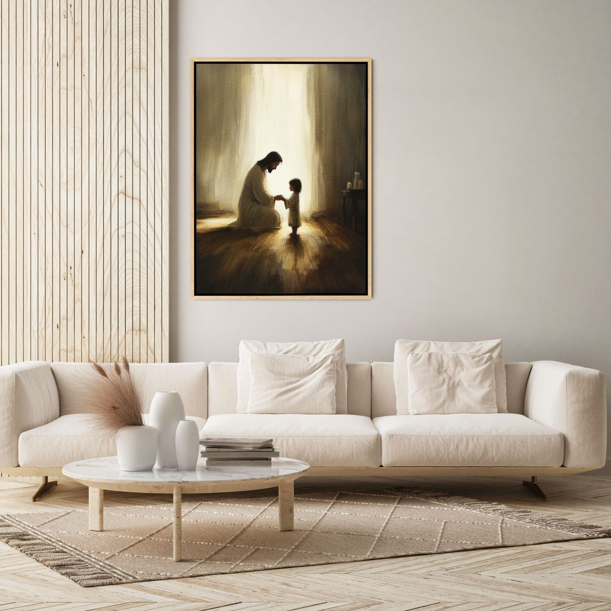 Jesus Praying With Child - Canvas
