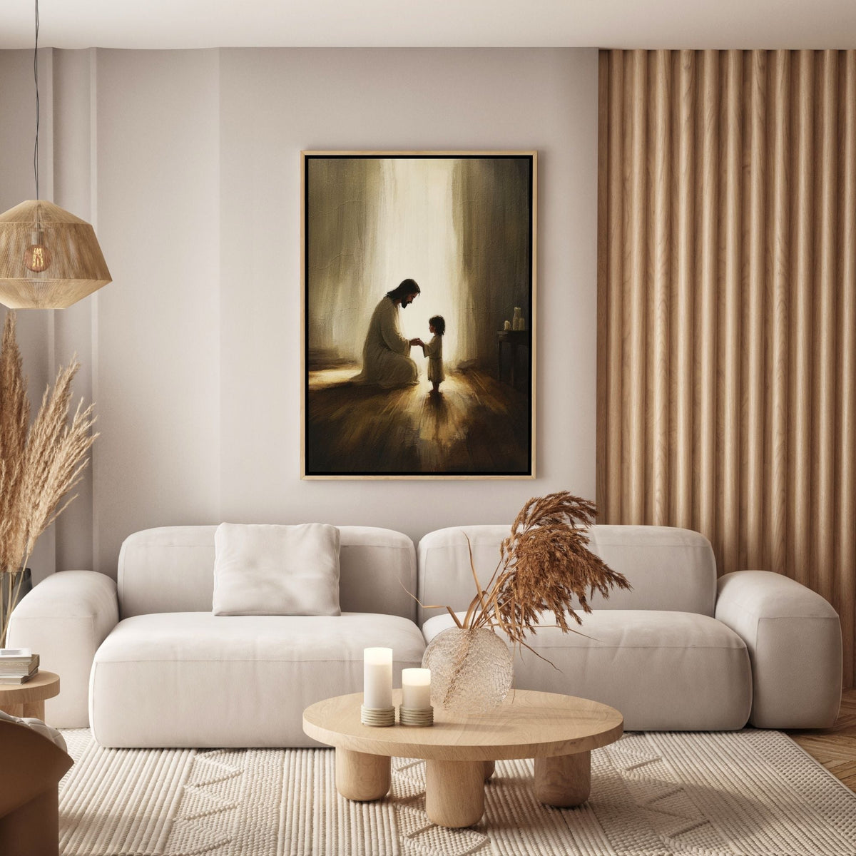 Jesus Praying With Child - Canvas