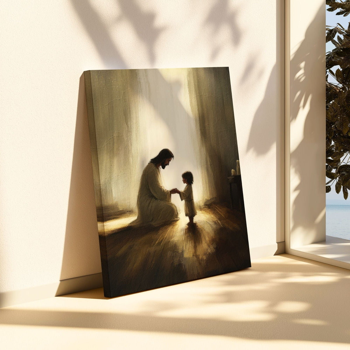 Jesus Praying With Child - Canvas