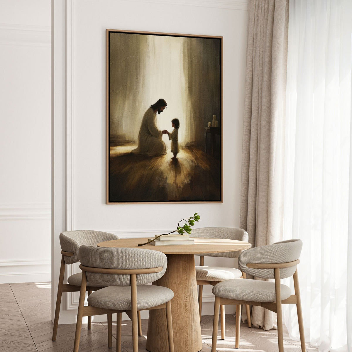 Jesus Praying With Child - Canvas