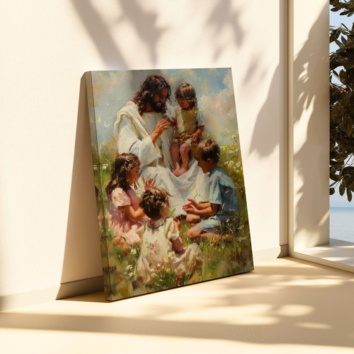 Jesus Playing with Children - Canvas